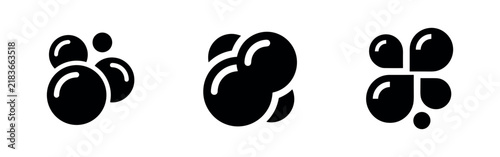 Quadro su tela Bubble and Sphere Icons Set, Glossy Round Shapes Vector Illustrations, Abstract
