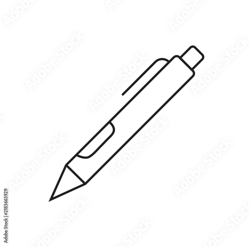 Premium Pen and Write Icon Vector Illustration – Modern Writing Tool Symbol, Ballpoint Pen Sign, Editable Office Stationery Icon, Education and Business Communication Design Element Isolated on White