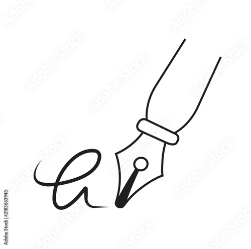 Premium Pen and Write Icon Vector Illustration – Modern Writing Tool Symbol, Ballpoint Pen Sign, Editable Office Stationery Icon, Education and Business Communication Design Element Isolated on White