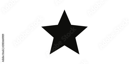Obraz na płótnie Minimalist black five point star shape silhouette graphic vector icon