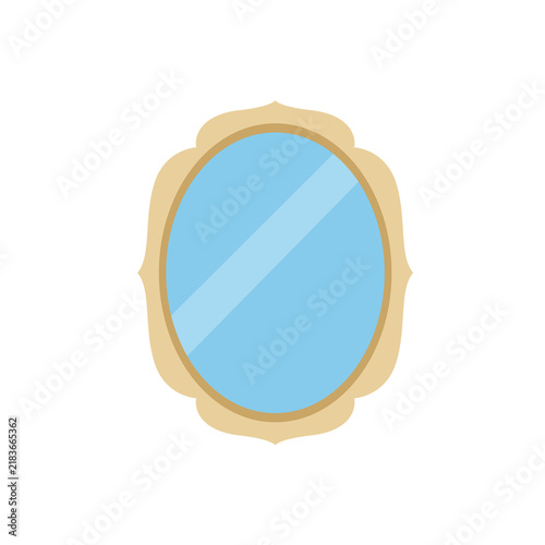 gold frame mirror reflection framed pretty classic emoji symbol sign icon vector illustration silhoutte