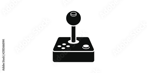 Картината върху платно Retro joystick console icon in black color for retro arcade gaming
