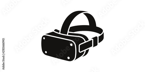 Canvastavla Virtual reality headset flat icon black gadget for immersive gaming use