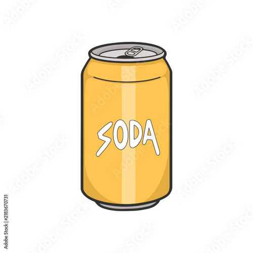 A Can of Lemon Water Doodle Vector Illustration