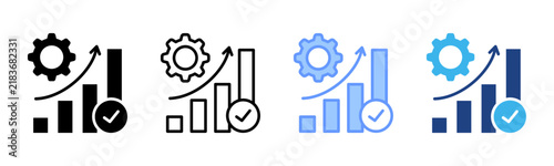 Growth Metrics icon set multiple style collection