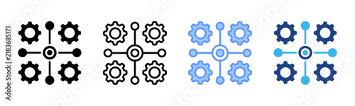 Process Streamlining icon set multiple style collection