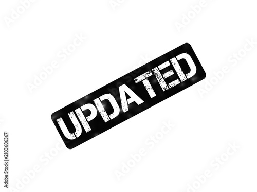 Bild auf Leinwand Updated rubber stamp icon, black grunge ink texture on white background, vintage