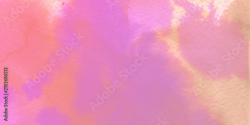 Obraz na plátne Soft pink and purple watercolor wash background, with blended hues, and textured