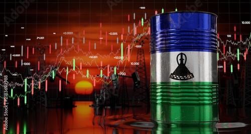 Bild auf Leinwand Lesotho - oil barrel price concept - 3D illustration