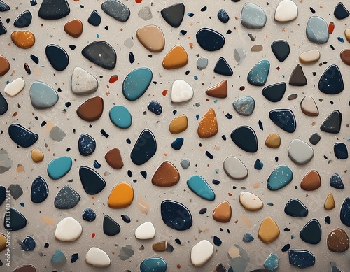 terrazzo pattern background with speckled stones and concrete texture