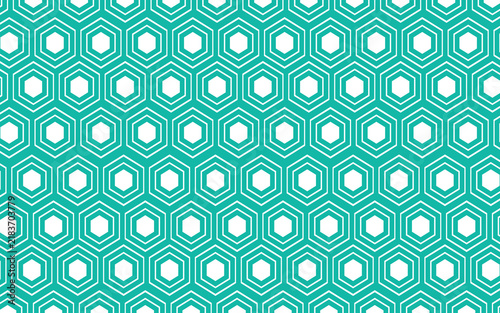 Turquoise Hexagon Geometric Pattern Background – Modern Seamless Abstract Design