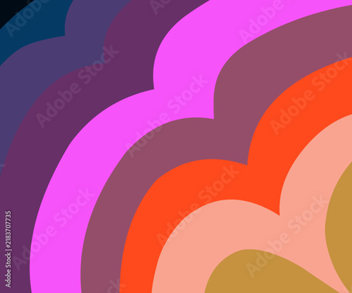Groovy Psychedelic Background with Abstract Wavy Shapes and Retro Inspired Decorative Vector Illustration