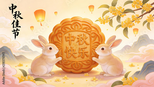 Mid - Autumn Festival Rabbit Mooncake Image