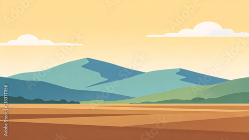 Scenic view of plain and hills