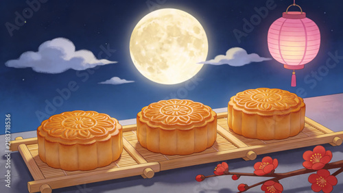 Moon - lit Mid - Autumn Mooncakes