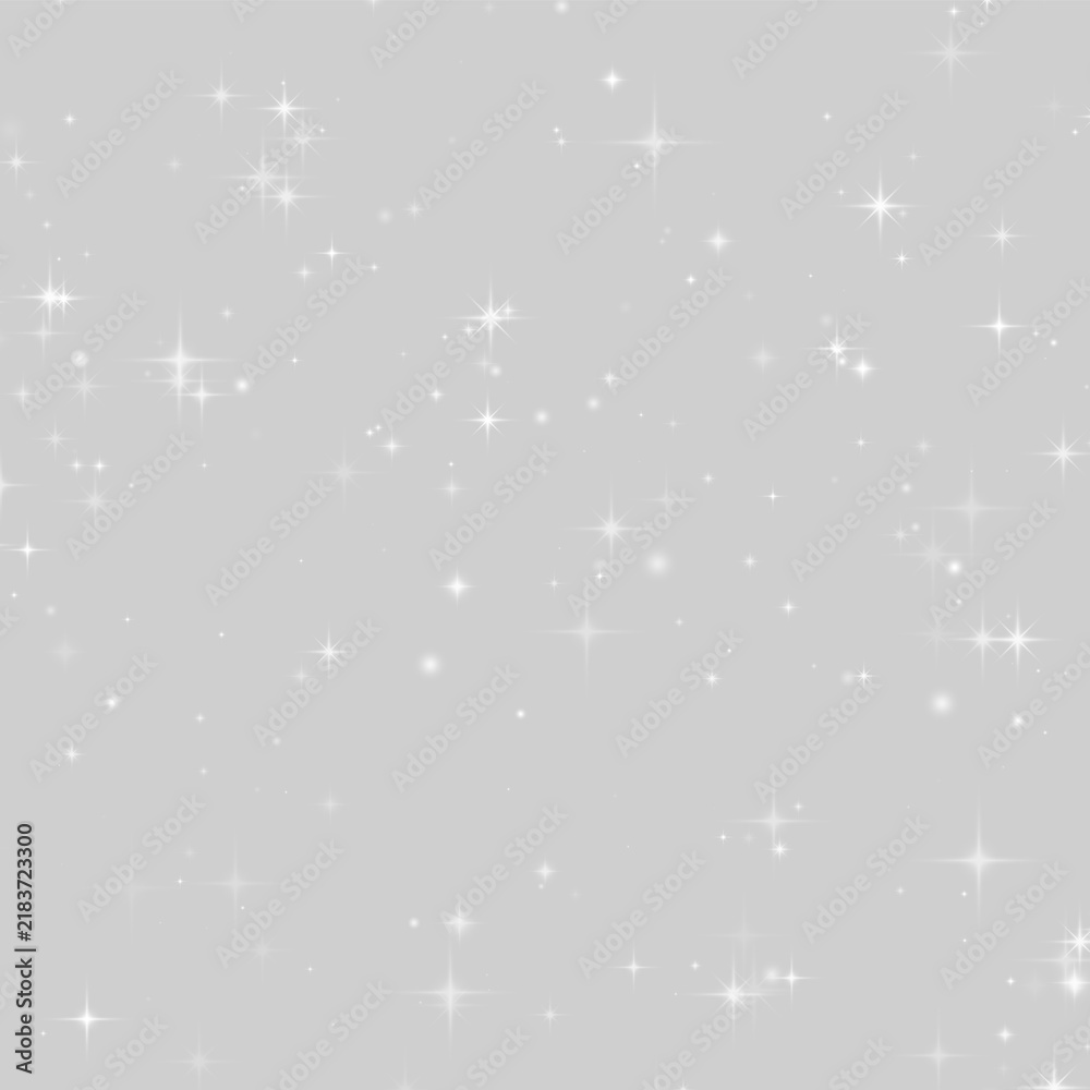 Fototapeta premium A field of sharp white stars scattered across a deep black background. The stars vary in size with a bright glowing effect and subtle soft edges. This image is ideal for cosmic, nighttime.