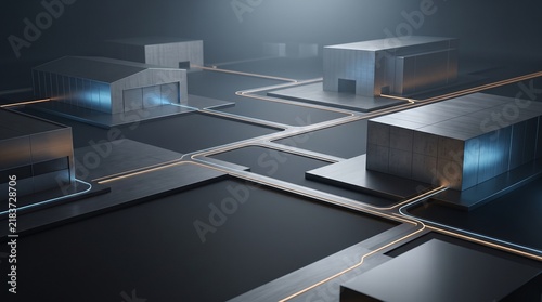 Intelligent Global Logistics Network Abstract Visualization Generative AI