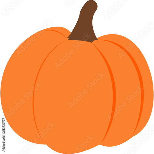 Minimalist Flat Orange Pumpkin Illustration