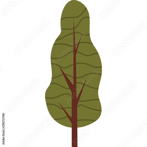 Minimalist Green Tree Vector Illustration