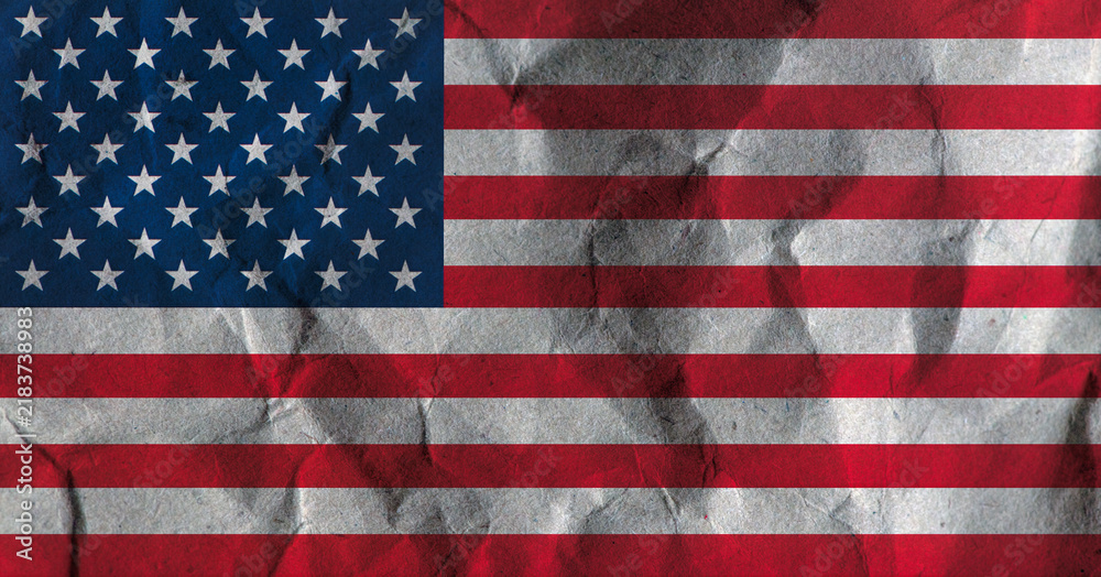 Fototapeta premium Grunge USA flag. American flag with grunge texture.