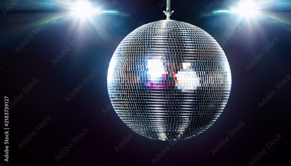 Obraz premium isolated silver disco ball lighting in a nightclub