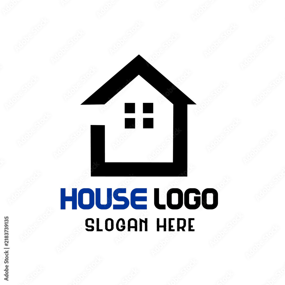 Fototapeta premium Modern House Logo Design Simple Geometric Shape.
