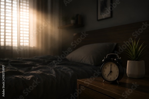 Fototapeta clock on the bed