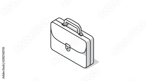 Isometric business briefcase or professional document bag.