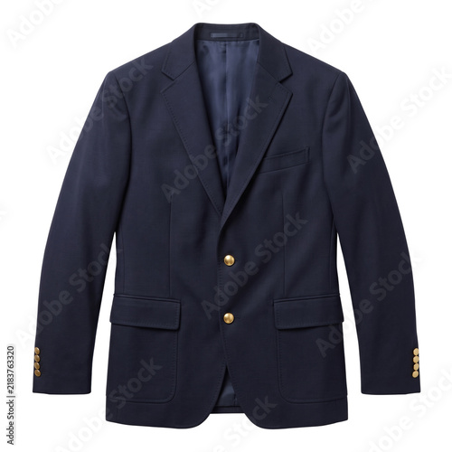 Bild auf Leinwand Classic navy blue blazer with gold brass buttons