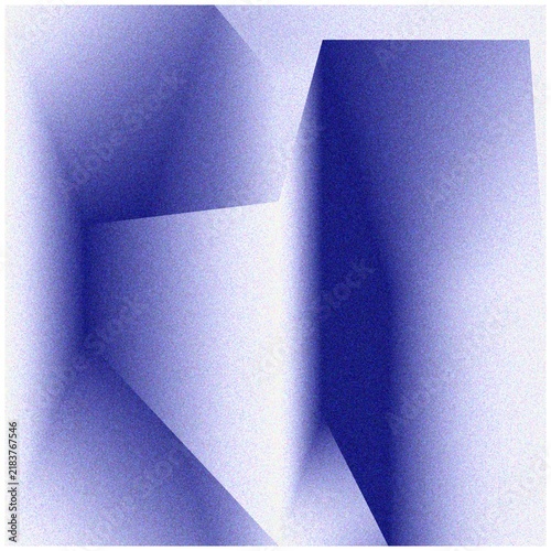 Foto Modern abstract background featuring overlapping blue geometric layers and soft lighting effects with intentional grainy noise texture