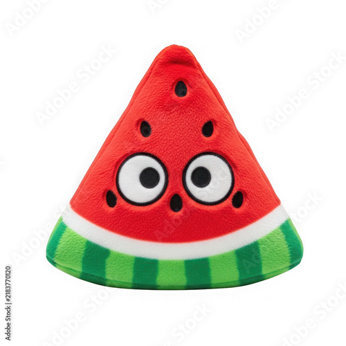 Cute cartoon watermelon slice with face