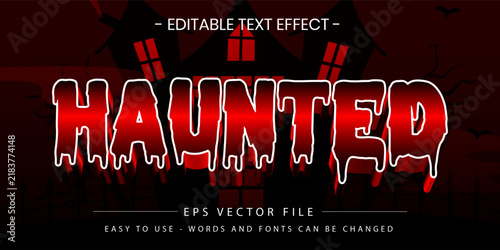 haunted halloween spooky text effect vector editable