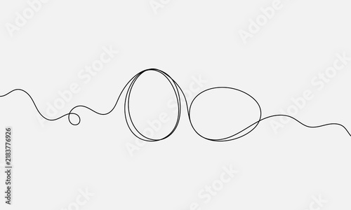 Easter egg line art, continues one line drawing, vector illustration design elements for easter holidays . Vector Illustration . EPS 10 .