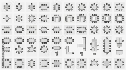 Creative Office Table and Seating Arrangement Floor Plans Collection