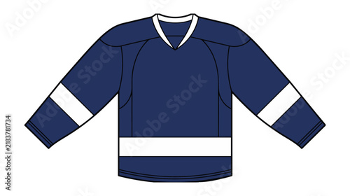 Two-Tone Hockey Jersey Vector Icon, Clean Technical Sports Uniform Drawing and Apparel Design