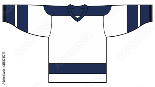Hockey Jersey Vector Icon, Precise Technical Drafting with Two-Tone Sportswear Design