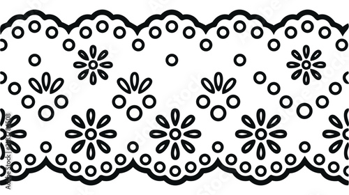 Two-Tone Lace Pattern Vector Set, Clean Geometric Textile Motifs in Precise Technical Style