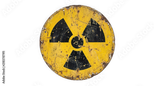 Radioactive warning symbol on white background