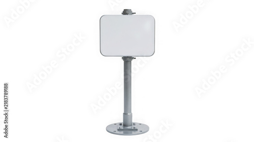 Modern standing wall clock on silver stand