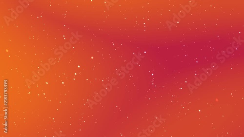 Warm orange and red gradient background with glowing golden particles scattered across the surface, creating a vibrant atmospheric animation with elegant light and smooth flowing colors.