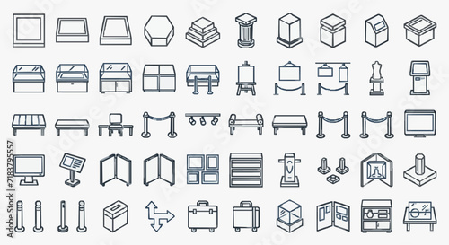 Comprehensive icon set of museum and gallery essentials for design projects