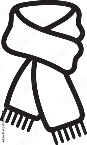 Simple scarf icon illustration with line art fashion accessory clothing