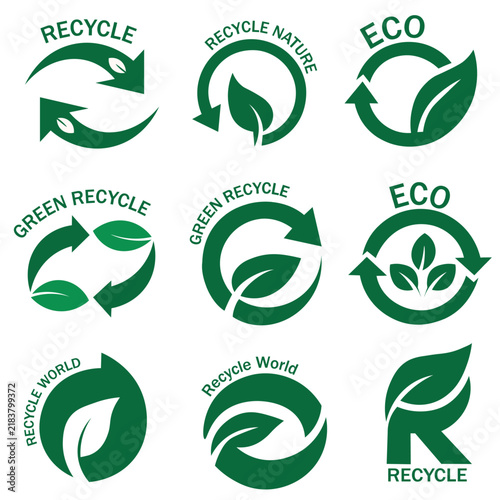 set of green eco icons