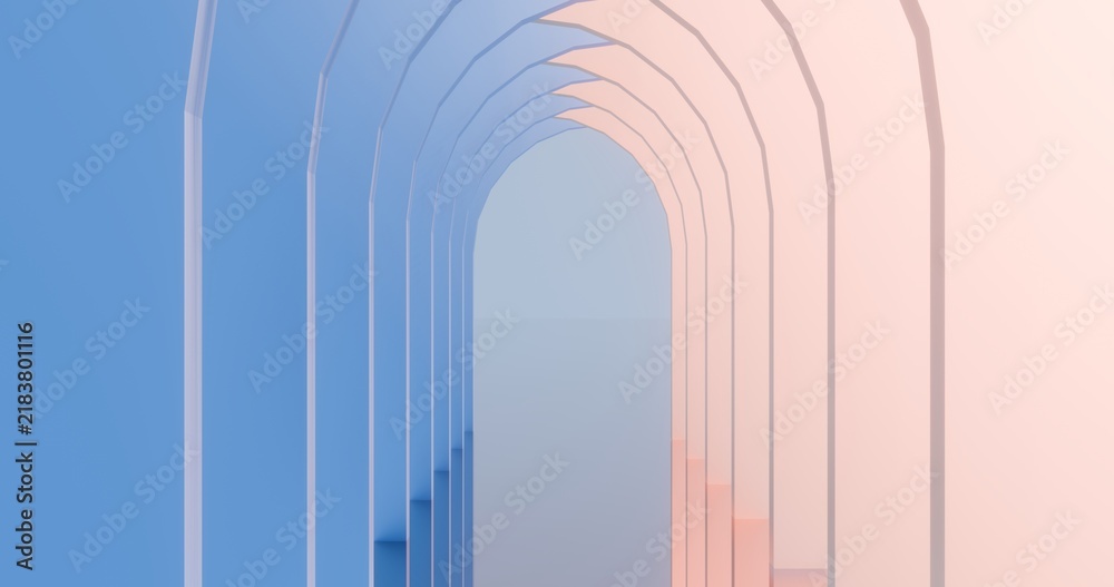 Obraz premium Abstract architecture background arched interior 3d render