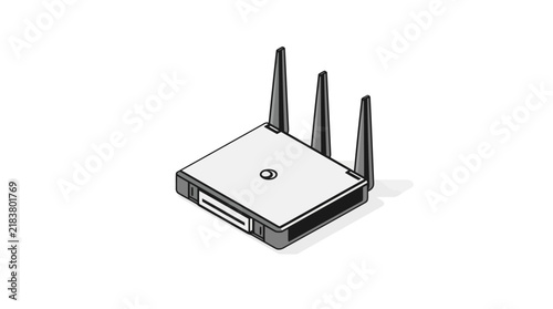 Fotografía Isometric wireless internet router networking icon.