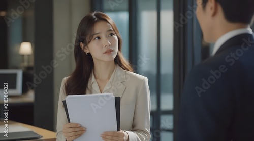 Office Romance Scene in Korean Drama Film Style