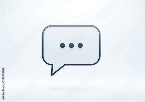 White speech bubble icon with ellipsis for message chat bubble