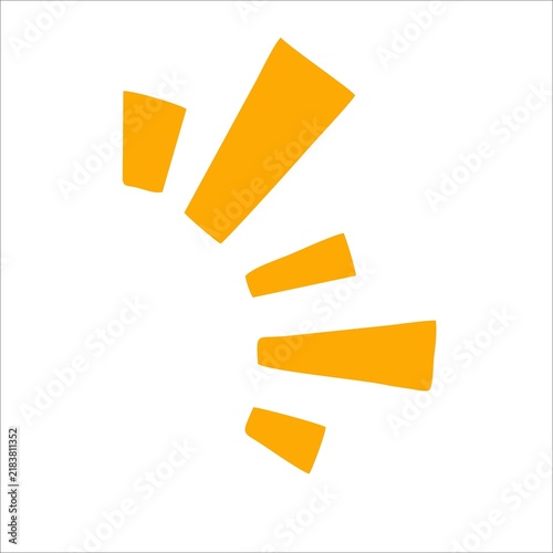 Yellow sparkle icon or comic book star burst effect for graphic design and UI elements