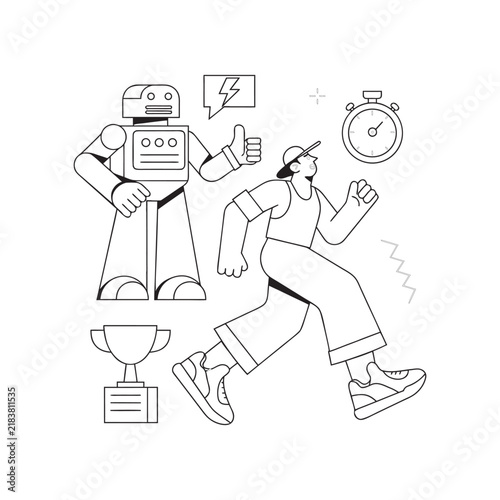 Robot assistant helping a man reach his goal with speed and efficiency