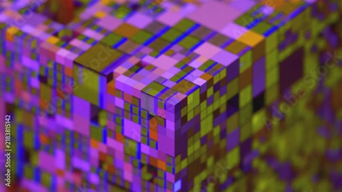 Abstract colorful blocks. Computer generated 3d render